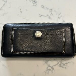 Black Coach zip around wallet